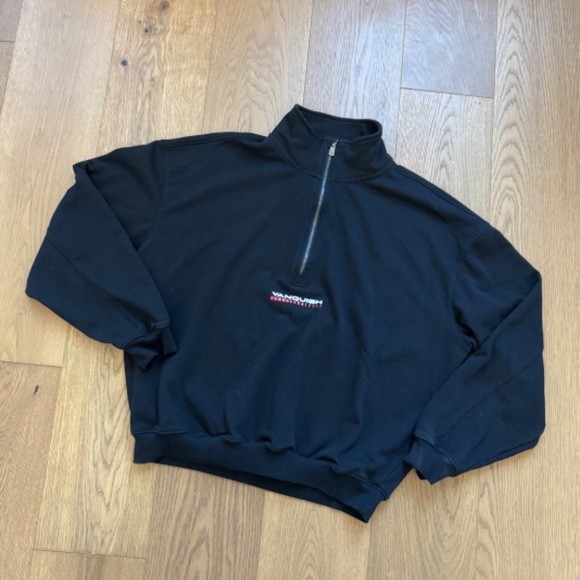Vanquish Men's Workout Athletic 1/4 Zip Sweatshirt - Black - Size L - EUC - Picture 2 of 7